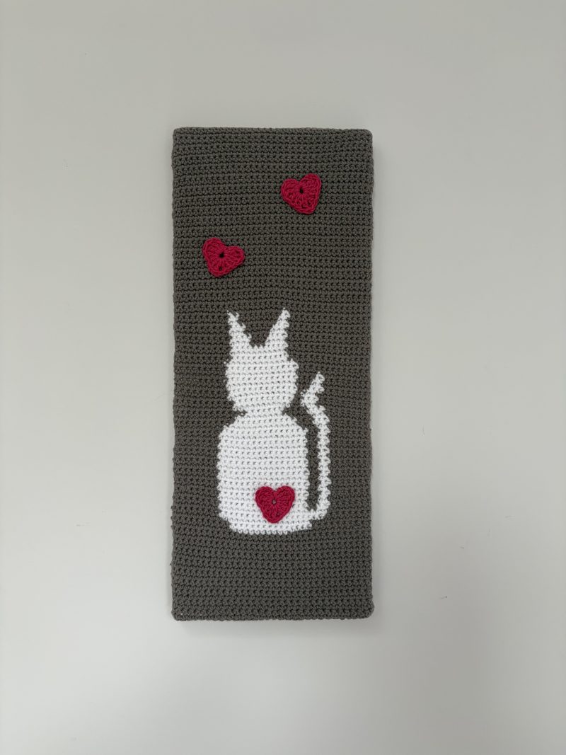 Crochet Cat with Hearts 💖