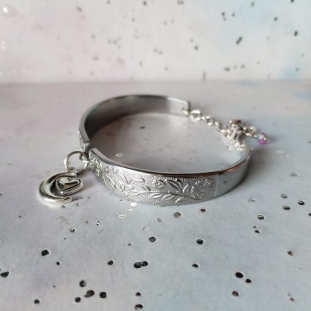 Handmade Floral Spoon Handle Bracelet with Custom Charm Options