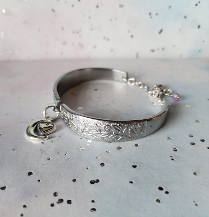 Handmade Floral Spoon Handle Bracelet with Custom Charm Options