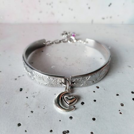 Handmade Floral Spoon Handle Bracelet with Custom Charm Options