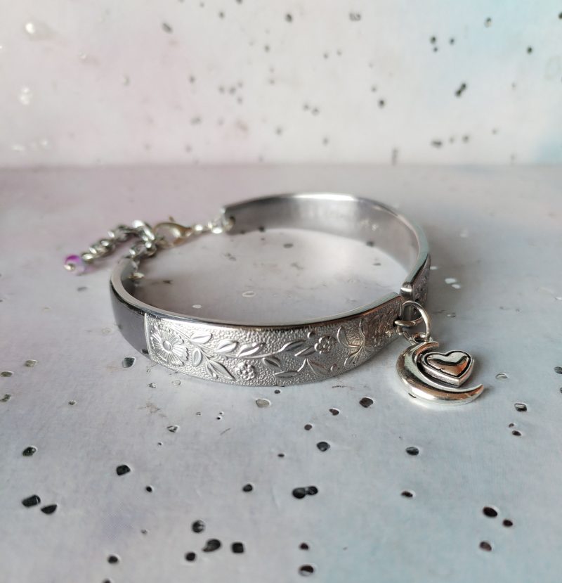 Handmade Floral Spoon Handle Bracelet with Custom Charm Options