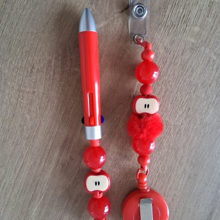 Apple Multi-Colour Shuttle Pen & Retractable Badge Reel Set