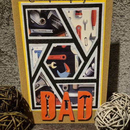 Personalised Dad Card | Handmade Tool Themed Greeting Card | Custom Colour Card for Dad | Handyman Gift Card | Birthday Card for Dad | DIY Lover Card