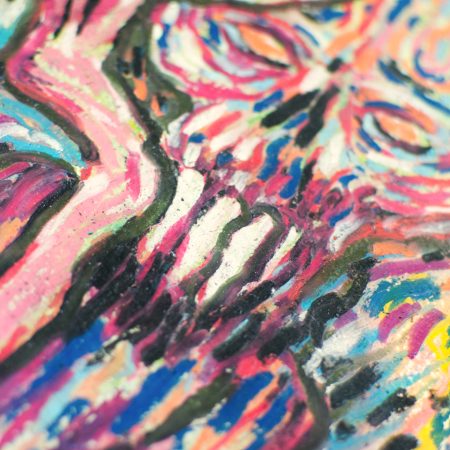 Wondering – Original Surreal Monster Oil Pastel Art