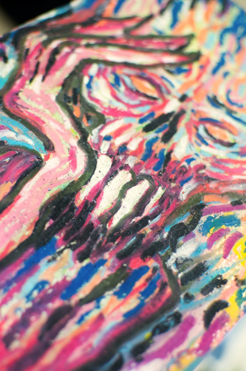 Wondering – Original Surreal Monster Oil Pastel Art