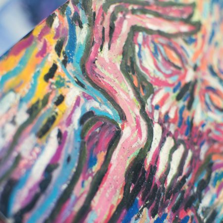 Wondering – Original Surreal Monster Oil Pastel Art