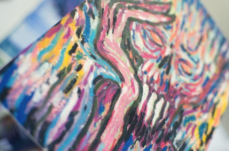 Wondering – Original Surreal Monster Oil Pastel Art