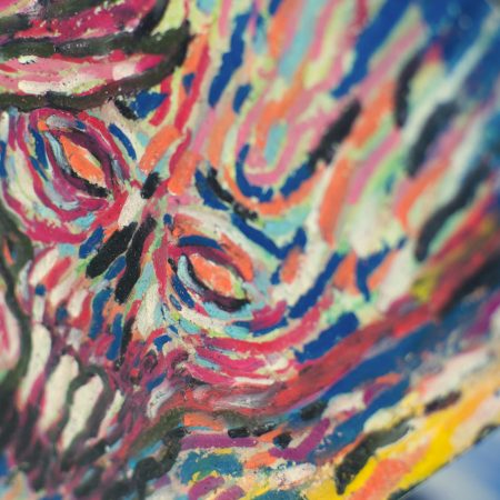 Wondering – Original Surreal Monster Oil Pastel Art