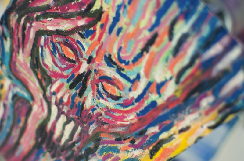 Wondering – Original Surreal Monster Oil Pastel Art