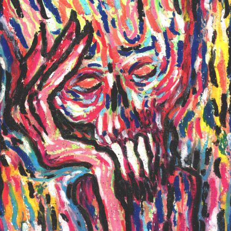 Wondering – Original Surreal Monster Oil Pastel Art