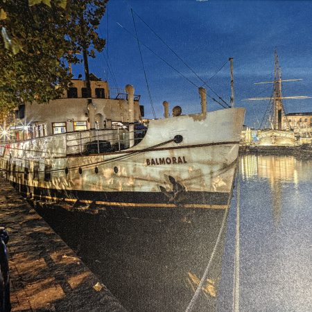 "Balmoral" docked in Bristol Harbourl Canvas Print 24" x 16"