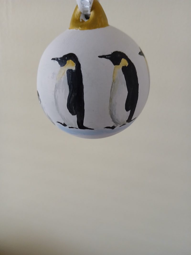 Penguin Handpainted Christmas bauble