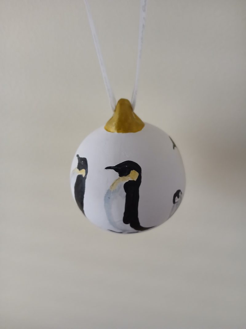 Penguin Handpainted Christmas bauble