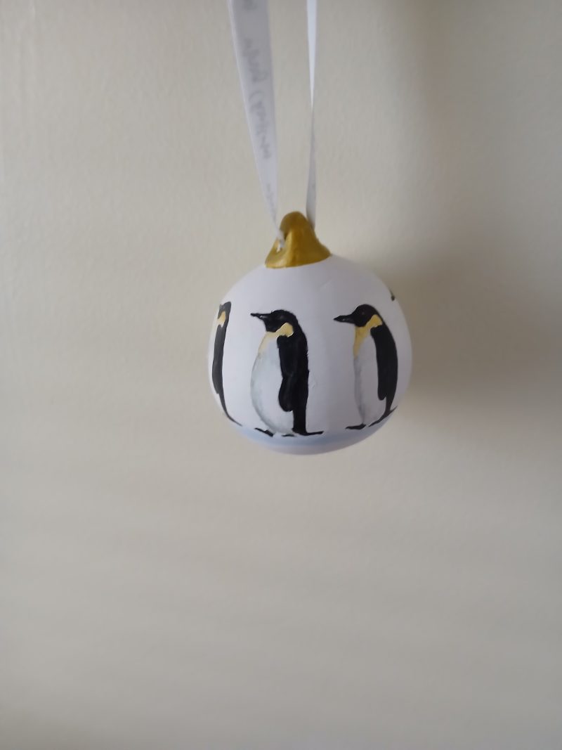 Penguin Handpainted Christmas bauble