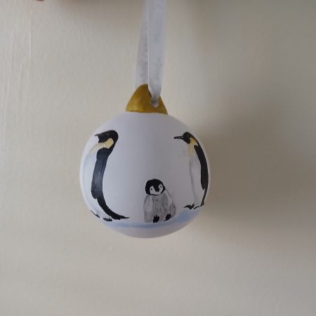 Penguin Handpainted Christmas bauble