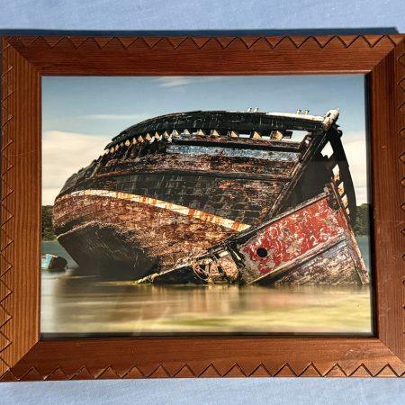 Wrecked Boat at Pin Mill – 10"×8" in wooden Frame