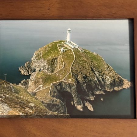 South Stack LIghthouse in wooden frame 8" x 6"