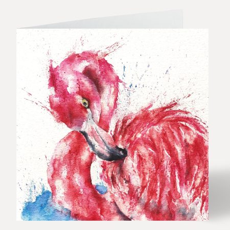 ‘Flo’ Flamingo Greeting Card