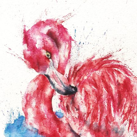 ‘Flo’ Flamingo Greeting Card