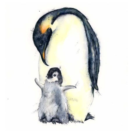 ‘Eddie & Son’ Emperor Penguins Greeting Card
