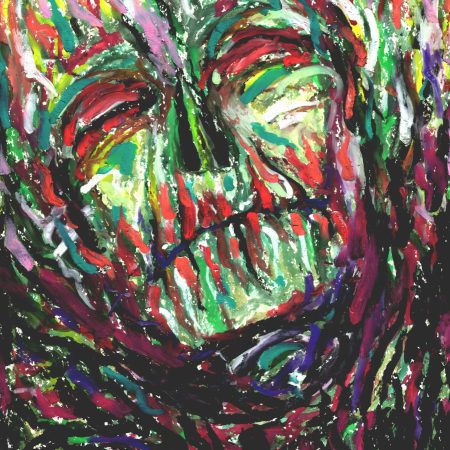 Burning Wood Spirit Original Oil Pastel, 17.9 × 27.7 cm