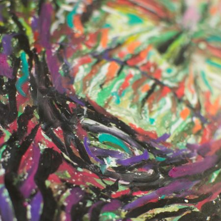 Burning Wood Spirit Original Oil Pastel, 17.9 × 27.7 cm