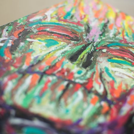 Burning Wood Spirit Original Oil Pastel, 17.9 × 27.7 cm