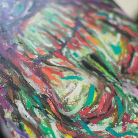 Burning Wood Spirit Original Oil Pastel, 17.9 × 27.7 cm
