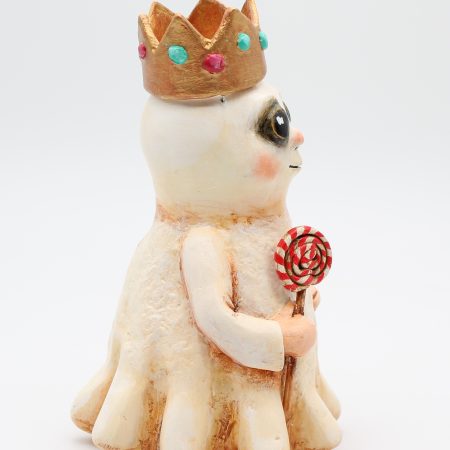 Handmade Paper Clay Sweetheart Ghost No. 5 Halloween Figure