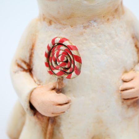 Handmade Paper Clay Sweetheart Ghost No. 5 Halloween Figure