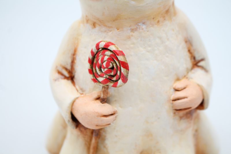 Handmade Paper Clay Sweetheart Ghost No. 5 Halloween Figure