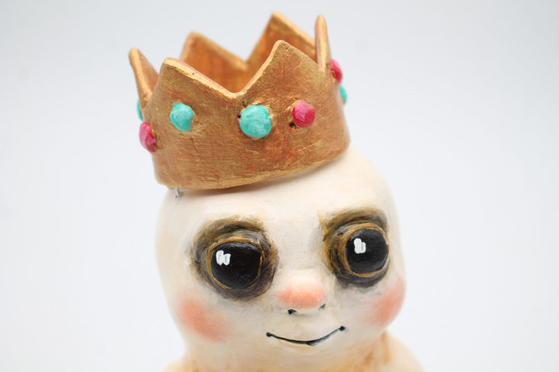 Handmade Paper Clay Sweetheart Ghost No. 5 Halloween Figure