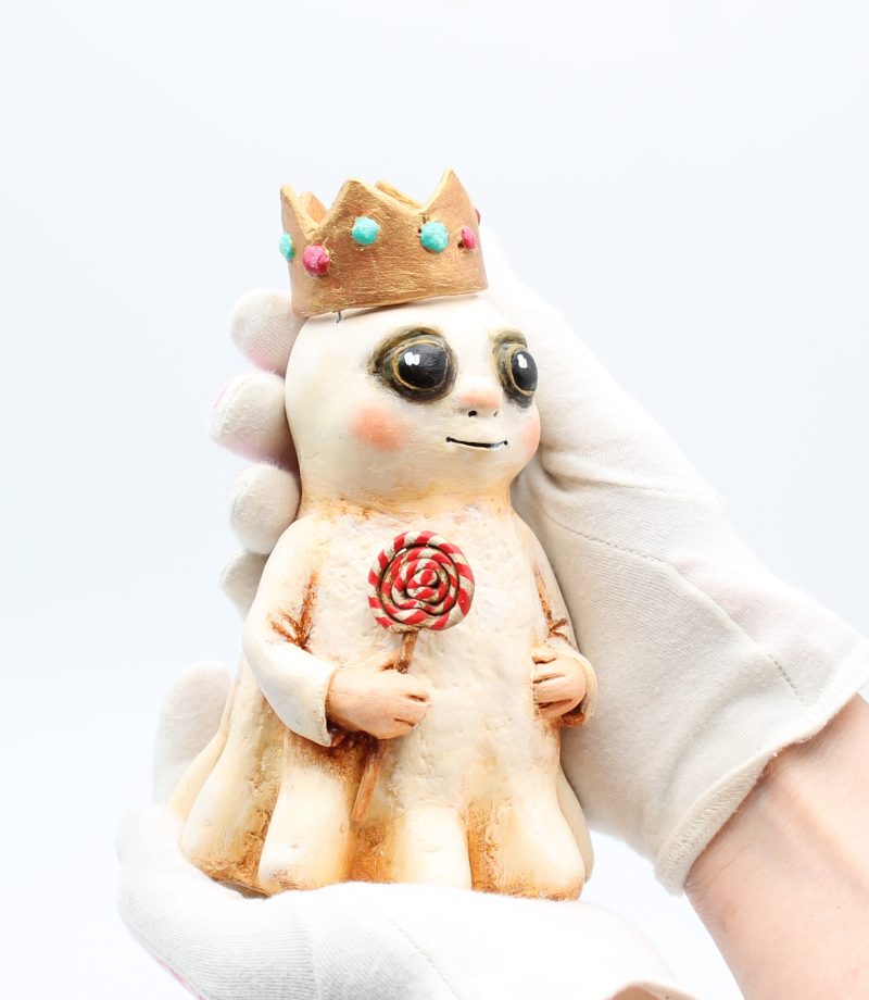 Handmade Paper Clay Sweetheart Ghost No. 5 Halloween Figure