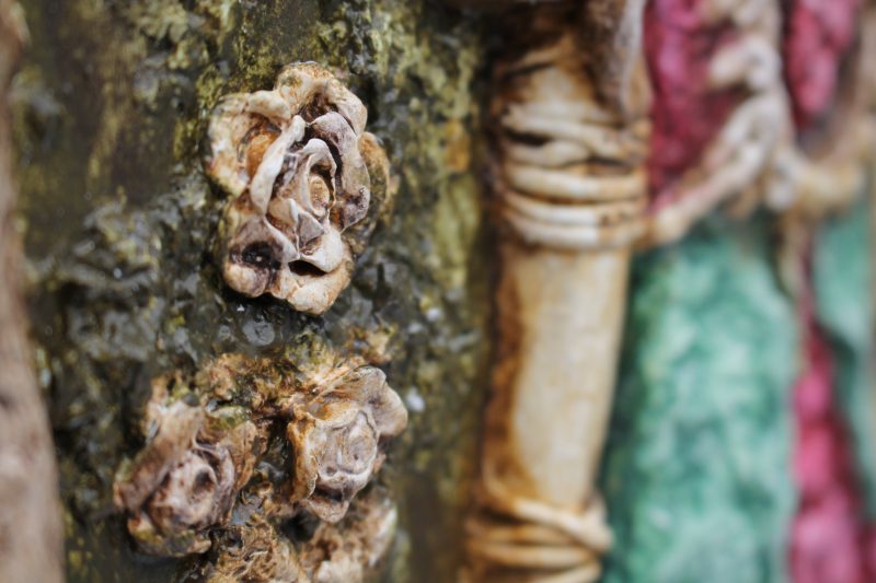 Handmade 3D Sculptural Portrait 'Rosalia Heartbloom' on Wooden Panel