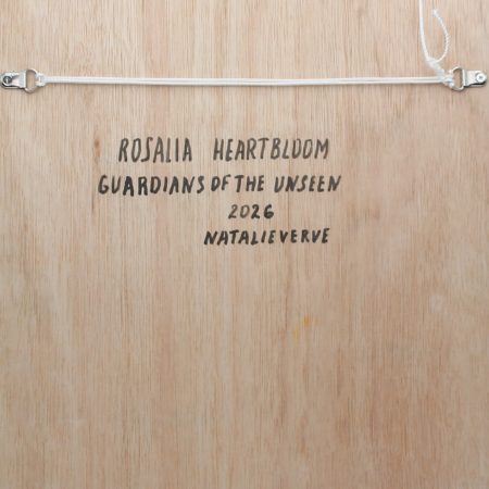 Handmade 3D Sculptural Portrait 'Rosalia Heartbloom' on Wooden Panel