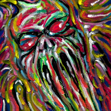 Wraith Original Oil Pastel Horror Fantasy Artwork 18.8 cm x 27.7 cm