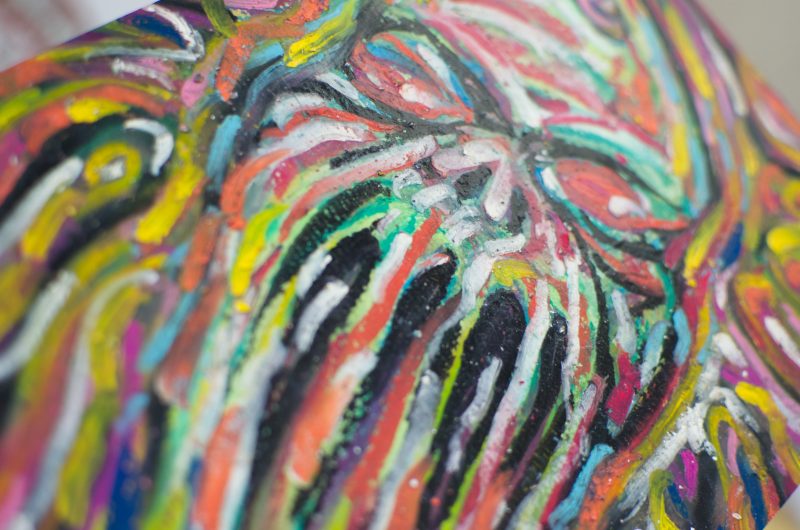 Wraith Original Oil Pastel Horror Fantasy Artwork 18.8 cm x 27.7 cm