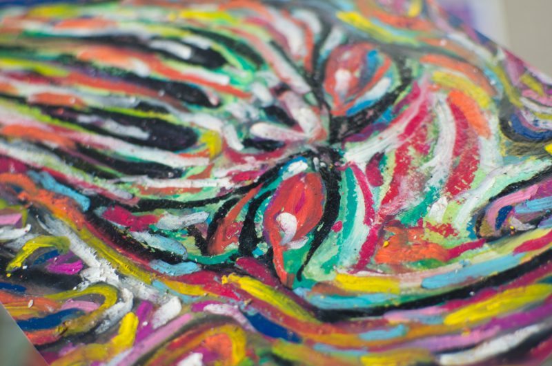 Wraith Original Oil Pastel Horror Fantasy Artwork 18.8 cm x 27.7 cm