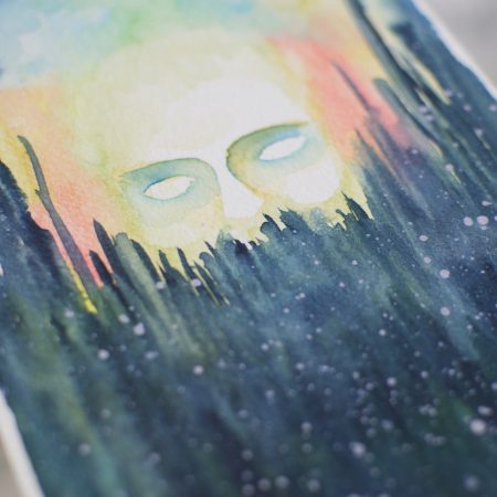 Forest Ghost Original Surrealistic Watercolour Painting A5