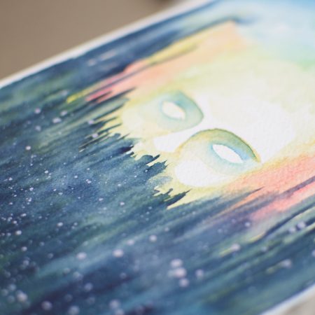 Forest Ghost Original Surrealistic Watercolour Painting A5