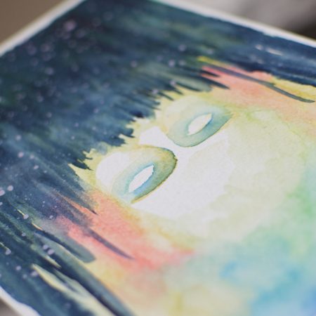 Forest Ghost Original Surrealistic Watercolour Painting A5