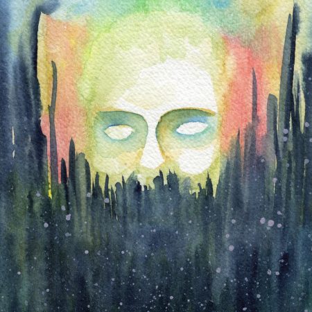 Forest Ghost Original Surrealistic Watercolour Painting A5