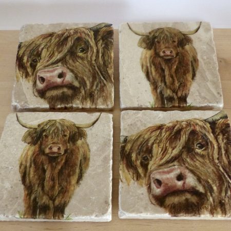 Set of Four Marble Coasters - Various Designs