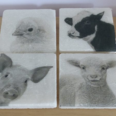 Set of Four Marble Coasters - Various Designs
