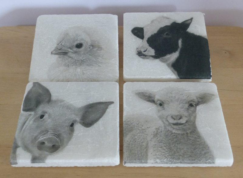 Set of Four Marble Coasters - Various Designs