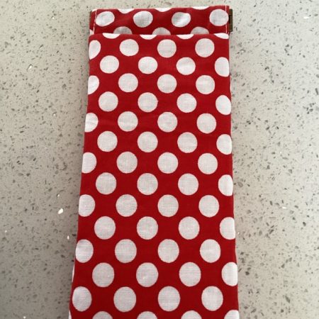 Red Polka Dot Fabric Lined Padded Glasses Case with Magnetic Fastener