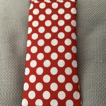 Red Polka Dot Fabric Lined Padded Glasses Case with Magnetic Fastener