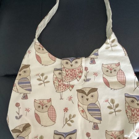 Really Cute Fabric Cream Owl Themed Phoebe Bag/Handbag/Shoulder Bag