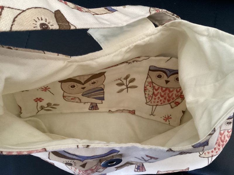 Really Cute Fabric Cream Owl Themed Phoebe Bag/Handbag/Shoulder Bag