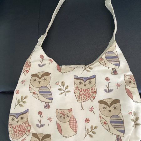 Really Cute Fabric Cream Owl Themed Phoebe Bag/Handbag/Shoulder Bag
